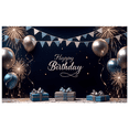 thumbnail image 1 of Yatrandify Colorful Fireworks Happy Birthday Banner Decorative Flags Balloon Design Celebration Background for Birthday Party Kids Celebration Indoor Decoration, 1 of 8