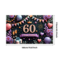 thumbnail image 1 of Yatrandify Colorful Theme 60th Birthday Banner Decorative Design Party Backdrop Balloon Decoration Celebration Banner for Birthday Party Anniversary Celebration Indoor Decoration, 1 of 8