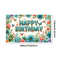 thumbnail image 1 of Yatrandify Colorful Theme Birthday Banner Floral Design Decorative Butterfly Birthday Celebration Event Decoration for Birthday Party Indoor Decoration Photo Shoot, 1 of 8