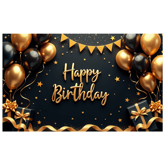 Yatrandify Colorful Theme Happy Birthday Banner Decorative Design Balloon Decoration Party Backdrop Gift Boxes for Birthday Party Indoor Decoration Event Celebration