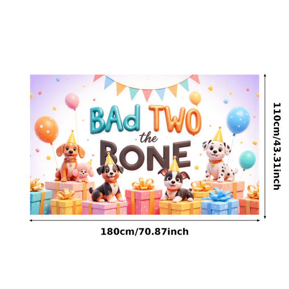 Yatrandify Colorful Theme Puppy Party Banner Dog Celebration Polyester Material for Kids Pet Birthday Party Indoor Decoration