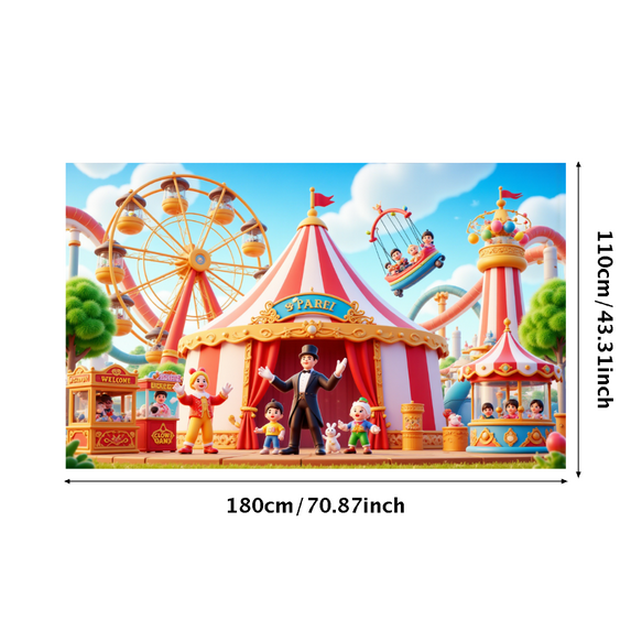 Yatrandify Colorful Theme Welcome Carnival Banner Decorative Design Amusement Park Polyester Material Balloon Decoration for Birthday Party Kids Event Celebration