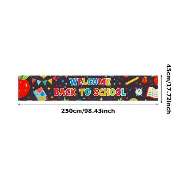 Yatrandify Colorful Welcome Back to School Banner with School Supplies Elements Backdrop Background Party Decorations for Classroom Entrance School Events Photo Props First Day Celebrations
