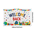 thumbnail image 1 of Yatrandify Colorful Welcome Back School Themed Banner with Star Cloud Pencil Globe Apple Bus and Backpack Elements for Classroom Decor School Events Party Backdrop Photography Props, 1 of 6