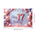 thumbnail image 1 of Yatrandify Decorative Balloons Happy Birthday Banner Glittering Number Seventeen Celebration Banner for Teen Party Event Decoration Photo Shoot, 1 of 7