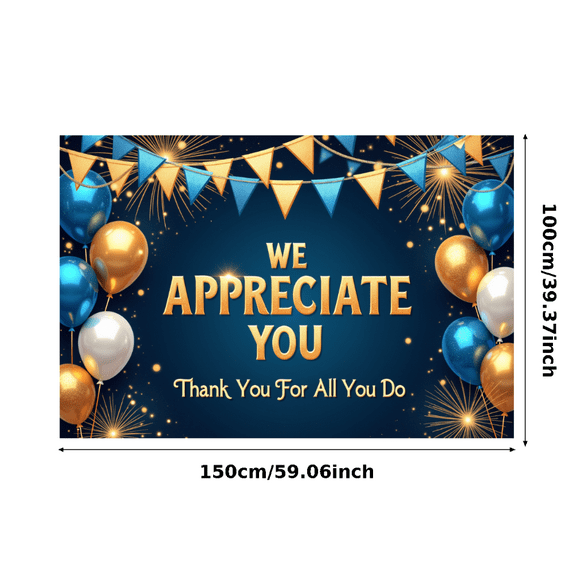 Yatrandify Decorative Design Appreciation Banner Colorful Balloons Thank You Bunting Flags Celebration Banner for Corporate Events Employee Recognition Parties