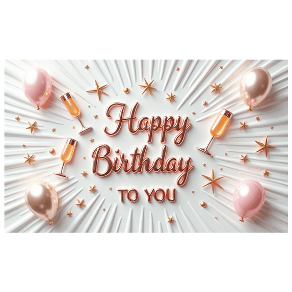 Yatrandify Decorative Design Birthday Banner Champagne Glass Balloon Celebration for Birthday Party Indoor Decoration Event