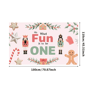Yatrandify Decorative Design Christmas Banner Festive Theme Nutcracker Holiday Banner Gingerbread Candy Cane for Christmas Party Winter Decoration Holiday Background