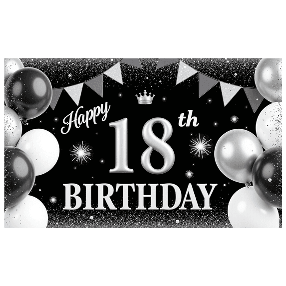 Yatrandify Decorative Design Happy 18th Birthday Banner Balloon Decoration Party Decoration for Birthday Party Indoor Decoration Photo Shoot