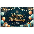 thumbnail image 1 of Yatrandify Decorative Design Happy Birthday Banner Balloon Decoration Birthday Party Backdrop for Birthday Party Event Decoration Indoor, 1 of 6