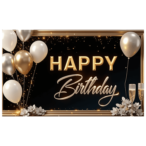Yatrandify Decorative Design Happy Birthday Banner Balloon Decoration Celebration Banner for Birthday Party Indoor Decoration Photo Shoot