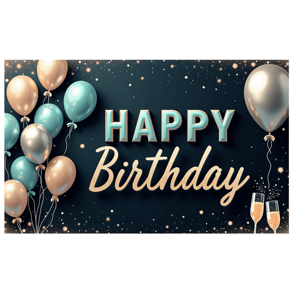 Yatrandify Decorative Design Happy Birthday Banner Balloon Decoration Celebration Banner for Birthday Party Indoor Decoration Photo Shoot