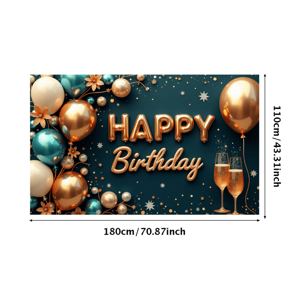 Yatrandify Decorative Design Happy Birthday Banner Balloon Decoration Celebration Banner for Birthday Party Indoor Decoration Photo Shoot
