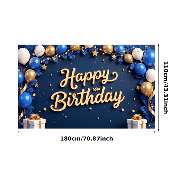 Yatrandify Decorative Design Happy Birthday Banner Balloon Decoration Event Banner Durable for Birthday Party Indoor Decoration Party Celebration
