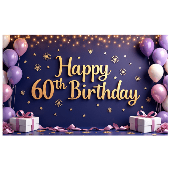 Yatrandify Decorative Design Happy Birthday Banner Balloon Decoration Event Banner Durable for Birthday Party Indoor Decoration Party Celebration