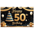 thumbnail image 1 of Yatrandify Decorative Design Happy Birthday Banner Cake Decoration 50th Celebration Banner Balloon Decoration for Birthday Party Indoor Decoration Photo Shoot, 1 of 7