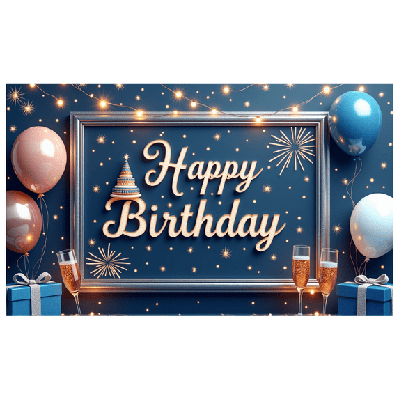 Yatrandify Decorative Design Happy Birthday Banner Cake Decoration Colorful Balloons Party Backdrop Event Banner for Birthday Party Indoor Decoration Photo Shoot