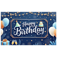 thumbnail image 1 of Yatrandify Decorative Design Happy Birthday Banner Cake Decoration Colorful Balloons Party Backdrop Event Banner for Birthday Party Indoor Decoration Photo Shoot, 1 of 8