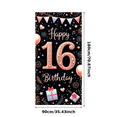 thumbnail image 1 of Yatrandify Decorative Design Happy Birthday Banner Colorful Theme Party Decoration Celebration Banner for Sweet Sixteen Birthday Party Teen Event, 1 of 8