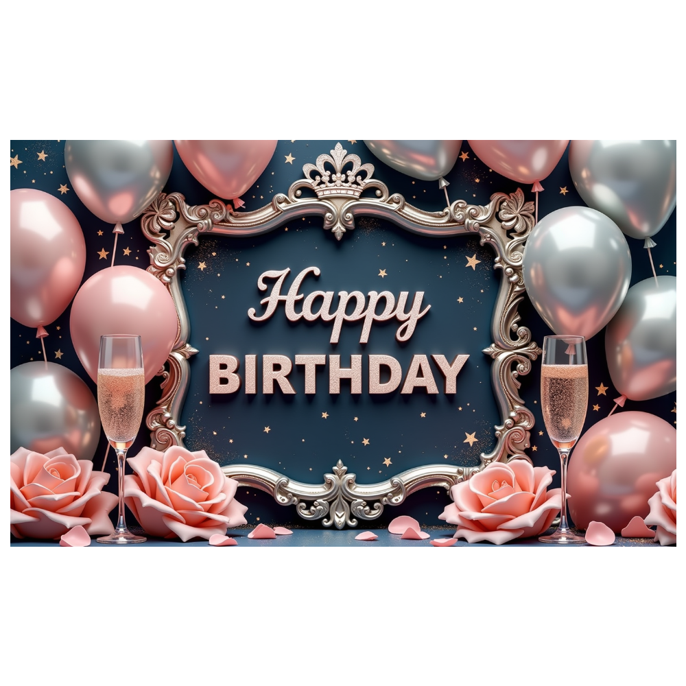 Yatrandify Decorative Design Happy Birthday Banner Elegant Frame 