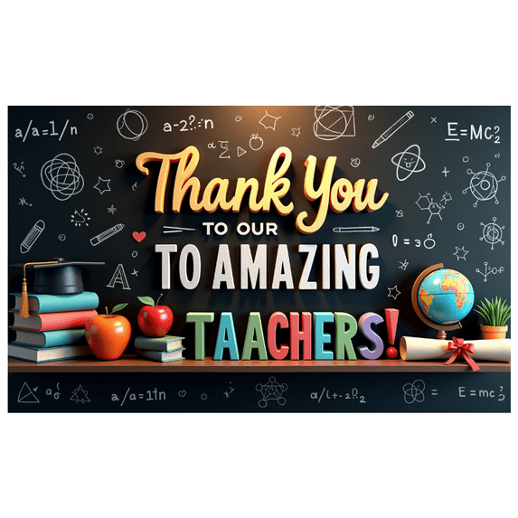 Yatrandify Decorative Design Thank You Banner Colorful Theme Teacher Appreciation Banner for School Events Education Celebration Classroom Decoration