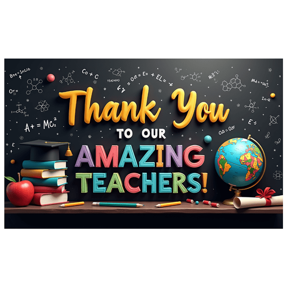 Yatrandify Decorative Design Thank You Banner Colorful Theme Teacher Appreciation Banner for School Events Education Celebration Classroom Decoration