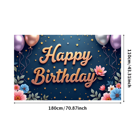 Yatrandify Elegant Floral Birthday Party Banner Decorative Background for Celebration Indoor Decoration Event
