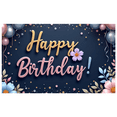 thumbnail image 1 of Yatrandify Elegant Floral Birthday Party Banner Decorative Background for Celebration Indoor Decoration Event, 1 of 7