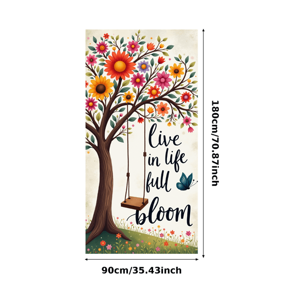 Yatrandify Floral Design Life in Full Bloom Nature Banner Colorful Flowers Butterfly Garden for Spring Decoration Outdoor Celebration Event