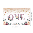 thumbnail image 1 of Yatrandify Floral Design ONE Birthday Banner Decorative First for Baby Celebration Party Photography, 1 of 7