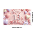 thumbnail image 1 of Yatrandify Glitter Design Happy Birthday Banner Heart Balloons Party Decoration for Teen Birthday Indoor Event Celebration, 1 of 8