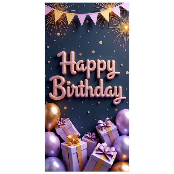 Yatrandify Glitter Happy Birthday Balloon Banner for Celebration Party Decoration Event Background