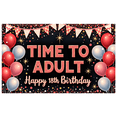 thumbnail image 1 of Yatrandify Glitter Lettering Happy Birthday Banner Balloon Design Celebration Banner Party Backdrop Decoration for 18th Birthday Adult Party Indoor Event, 1 of 8