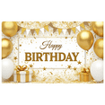 thumbnail image 1 of Yatrandify Glittering Design Happy Birthday Banner Golden Balloon Celebration Decoration for Party Event Festive Indoor, 1 of 8