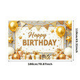 thumbnail image 1 of Yatrandify Glittering Design Happy Birthday Banner Golden Balloon Celebration Decoration for Party Event Festive Indoor, 1 of 7
