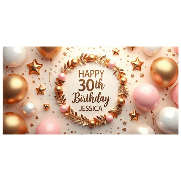 Yatrandify Gold Balloon Happy Birthday Banner Decorative Garland Celebration Backdrop for Birthday Party Indoor Event