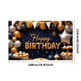 thumbnail image 1 of Yatrandify Gold Lettering Happy Birthday Banner Blue Balloon Decoration Golden Star Happy Birthday Party for Celebration Event Indoor, 1 of 7