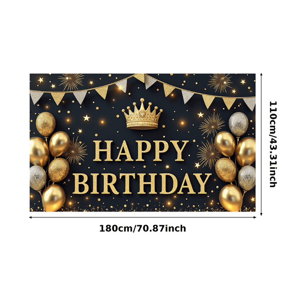 Yatrandify Golden Crown Birthday Banner Glittering Balloons Decorative Design for Birthday Party Celebration Indoor Decoration Photo Shoot