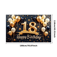 thumbnail image 1 of Yatrandify Golden Theme Birthday Party Banner Decorative Balloons Party Backdrop for 18th Birthday Celebration Indoor Decoration Event, 1 of 8