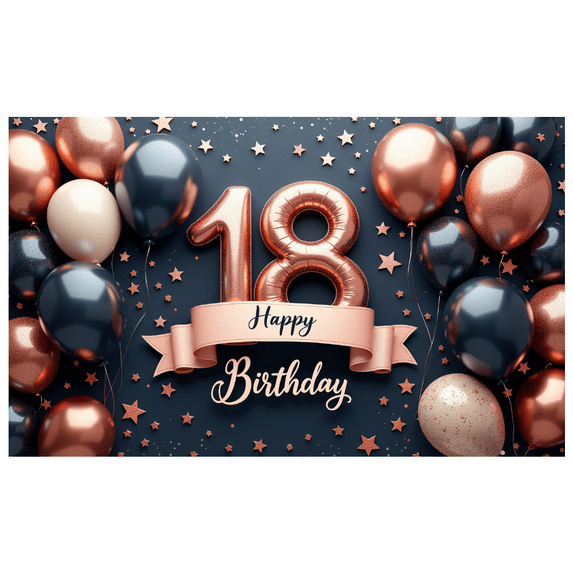 Yatrandify Golden Theme Birthday Party Banner Decorative Balloons Party Backdrop for 18th Birthday Celebration Indoor Decoration Event