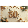 thumbnail image 1 of Yatrandify Golden Theme Happy 50th Birthday Banner Decorative Design Party Decoration Celebration Banner for Birthday Party Indoor Decoration Photo Shoot, 1 of 7