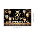 thumbnail image 1 of Yatrandify Golden Theme Happy Birthday Banner Crown Design 50th Celebration Balloon Decorations for Birthday Party Milestone Celebration Indoor Decoration, 1 of 8