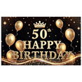 thumbnail image 1 of Yatrandify Golden Theme Happy Birthday Banner Crown Design 50th Celebration Balloon Decorations for Birthday Party Milestone Celebration Indoor Decoration, 1 of 8