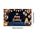 thumbnail image 1 of Yatrandify Golden Theme Happy Birthday Banner Decorative Design Crown Element Party Backdrop for Birthday Party Indoor Decoration Photo Shoot, 1 of 7
