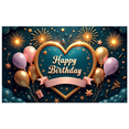 thumbnail image 1 of Yatrandify Heart Shaped Birthday Banner with Balloons for Birthday Celebration Indoor Festive Holiday Event, 1 of 7