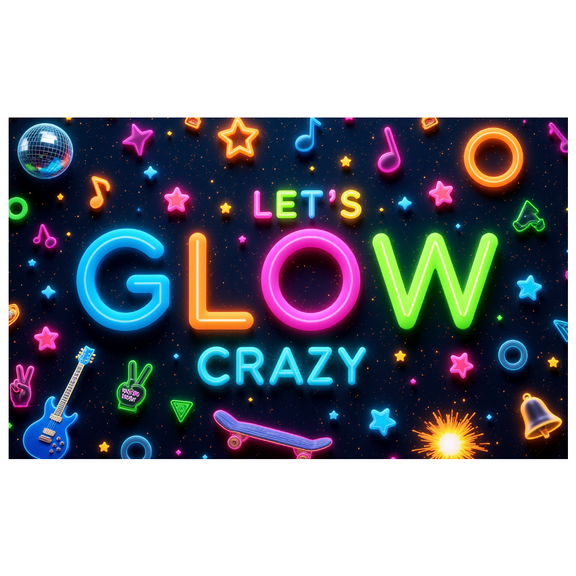Yatrandify Neon Design Party Decoration Let Glow Music Banner for Disco Party Indoor Decoration Celebration