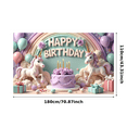 thumbnail image 1 of Yatrandify Pastel Unicorn Birthday Banner Colorful Cake Celebration Decorative Design for Kids Party Celebration, 1 of 8