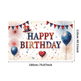 thumbnail image 1 of Yatrandify Patriotic Design Happy Birthday Banner Balloon Decoration Stars Stripes Party Backdrop for Birthday Celebration Independence Day Event Kids Party, 1 of 7
