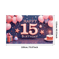 thumbnail image 1 of Yatrandify Pink Theme Happy Birthday Banner Decorative Stars Balloons Cake for Birthday Party Indoor Celebration, 1 of 8
