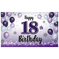 thumbnail image 1 of Yatrandify Purple Balloons Happy Birthday Banner Decorative Design Milestone Celebration Birthday Backdrop for Birthday Party Celebration Indoor Decoration Event, 1 of 8